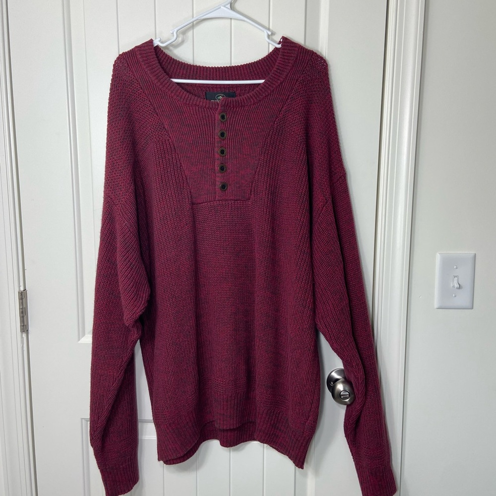NWOT RedHead men’s red black button neck thick heavy knit warm winter sweater 4X